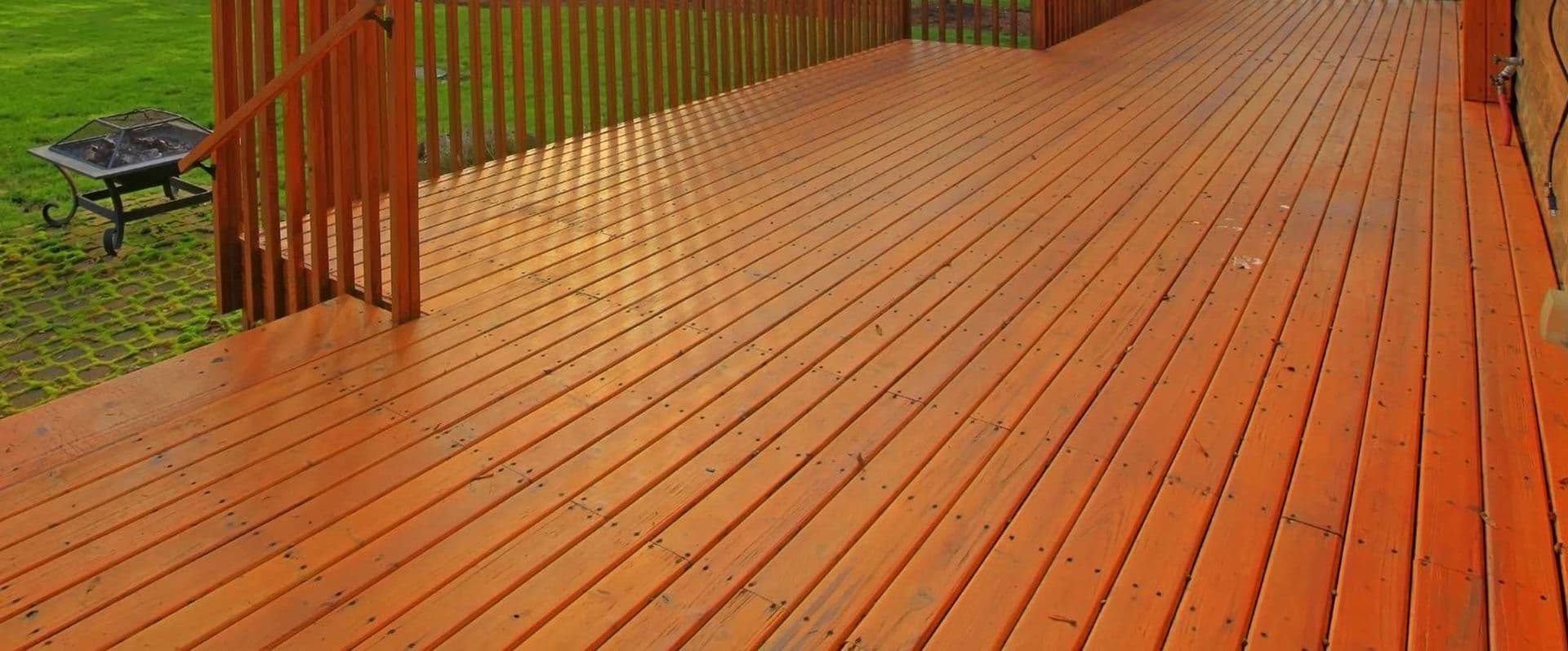 orange wood decking